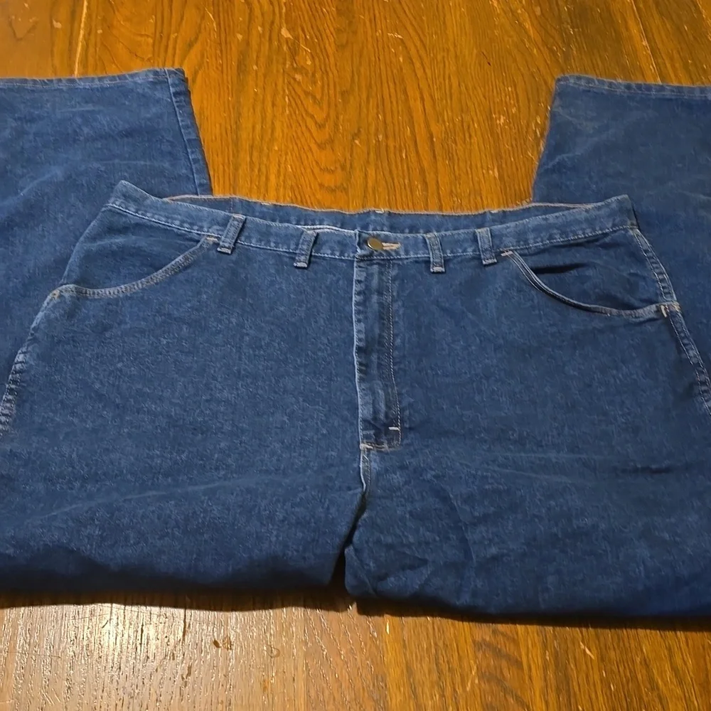 Wrangler Mens Authentic Blue Denim Jeans Regular Fit Size 44x30